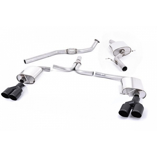 Milltek Sport homologovaný výfuk cat-back pro Audi A5 Sportback 2.0 TFSI 2WD a quattro Manual 2009-2024, dvojité černé koncovky Milltek Sport homologovaný výfuk cat-back pro Audi A5 Sportback 2.0 TFSI 2WD a quattro Manual 2009-2024, dvojité černé koncovky