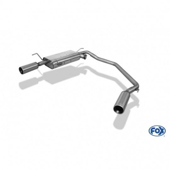 Fox Sportauspuff koncový tlumič výfuku s koncovkou 1x90 Typ 13 na obou stranách pro Opel Vectra B s motorem 1.6, 1.7 D, 1.8, 2.0, 2.0 DI/DTI 16V, 2.2, 2.2 DTi, 2.5