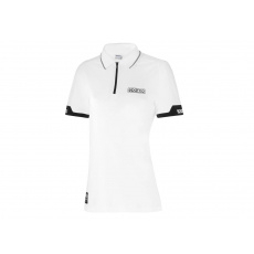 Sparco dámská polokošile ZIP, barva: bílá, velikost: M Sparco dámská polokošile ZIP, barva: bílá, velikost: M
