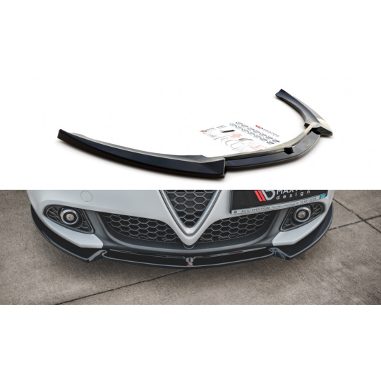 Maxton Design spoiler pod přední nárazník ver.2 pro Alfa Romeo Giulietta Facelift, černý lesklý plast ABS