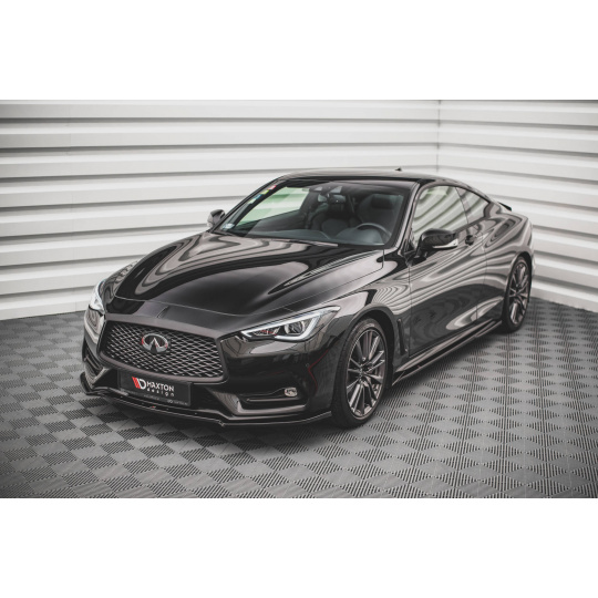 Maxton Design spoiler pod přední nárazník pro Infiniti Q60 Mk2, černý lesklý plast ABS