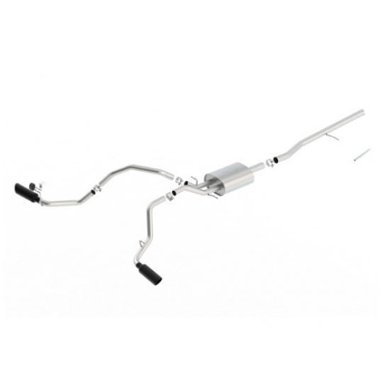 Borla Cat-Back výfukový systém "ATAK" typ 36 s koncovkami na boku pro GMC Sierra 1500 5,3l EC/SB 78,7", CC/SHB 69,3", WB 143,5", r.v. od 14-18, typ koncovek: černé