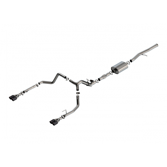 Borla Cat-Back výfukový systém "ATAK" pro Chevrolet Silverado 1500 6.2L V8, automat, 2WD/4WD, EC s STB (6'7'') 147,4'' WB/ CC s SB (5'10'') 147,4'' WB, r.v. 2024, typ koncovek: karbonové