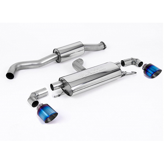Milltek Sport výfukový systém OPF/GPF Back 3" / 76mm s rezonátorem pro Toyota Yaris GR/GR Circuit Pack 1.6T (s OPF/GPF) 2020-2024, typ koncovek: GT-115 titanové modré