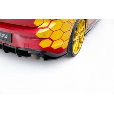Maxton Design "Racing durability" boční difuzory pod zadní nárazník pro Volkswagen Golf GTI Mk8, plast ABS bez povrchové úpravy, Clubsport, s červenou linkou