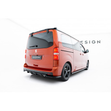 Maxton Design spoiler pod zadní nárazník s žebrováním pro Peugeot Expert Mk3, černý lesklý plast ABS