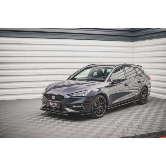 Maxton Design spoiler pod přední nárazník pro Seat Leon FR Mk4, černý lesklý plast ABS