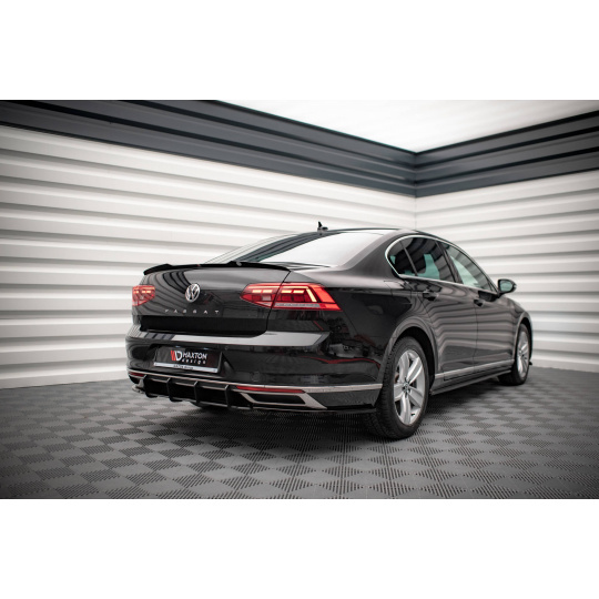Maxton Design "Street Pro" difuzor zadního nárazníku pro Volkswagen Passat Mk8 (B8) Facelift, plast ABS bez povrchové úpravy