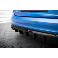Maxton Design vložka zadního nárazníku pro Audi A4 B8, černý lesklý plast ABS, S-Line Sedan / S-Line Avant, verze s dvojitou koncovkou na jedné straně