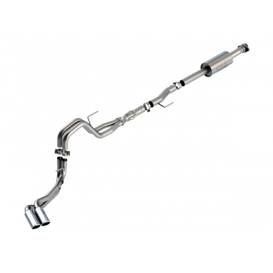 Borla Cat-Back výfukový systém "ATAK" pro Ford F-150 5,0l V8 s aut. převodovkou, 4-dvéř., 2WD/4WD, CC/SHB (5' 7"), EC/SB (6' 7") s rozvorem 145,4", r.v. 2021-, typ koncovek: chromové