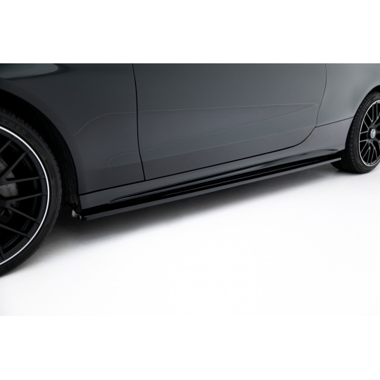 Maxton Design difuzory pod boční prahy pro Mercedes třída C W205/AMG-Line, černý lesklý plast ABS