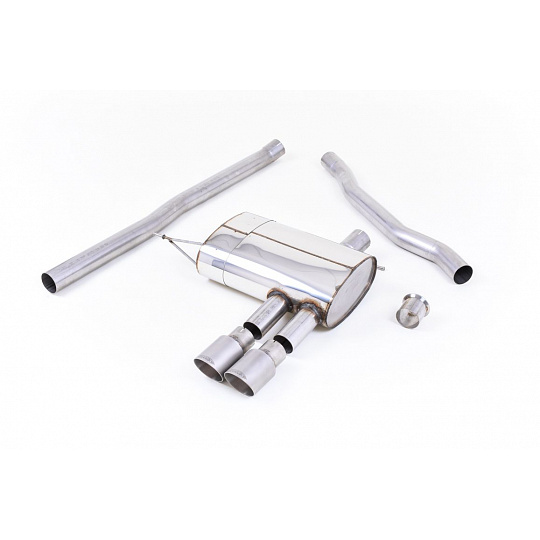 Milltek Sport výfukový systém cat-back bez rezonátoru (hlasitější) pro New Mini Mk3 (F56) Mini Cooper S 2.0 Turbo (Rest of World) 2014-2024, leštěné koncovky