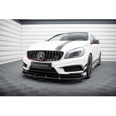Maxton Design spoiler pod přední nárazník ver.3 pro Mercedes třída A W176 45 AMG, černý lesklý plast ABS