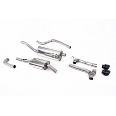 Milltek Sport výfukový systém cat-back Dual Outlet Systems s rezonátorem pro Ford Fiesta MK8 1.0T EcoBoost ST-Line 3/5-dvéř. (bez OPF/GPF) - vyžaduje difuzor Maxton Design 2017-2019, GT-100 černé koncovky