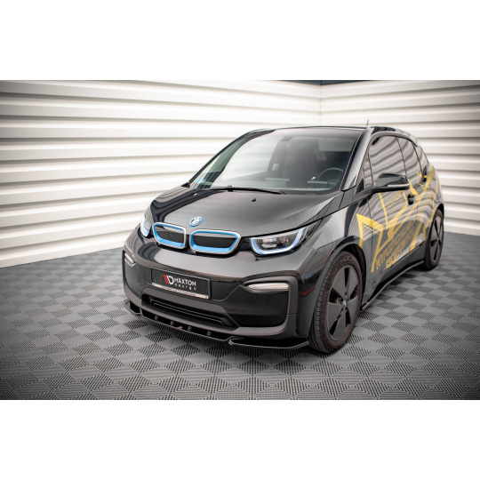 Maxton Design spoiler pod přední nárazník ver.2 pro BMW i3 Mk1 Facelift, černý lesklý plast ABS