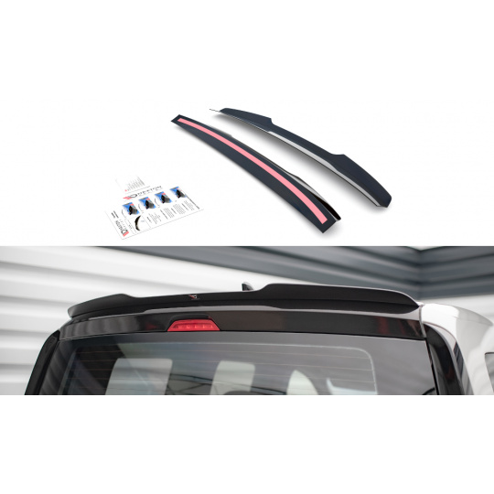 Maxton Design prodloužení spoileru pro Volkswagen Caddy Mk5, černý lesklý plast ABS