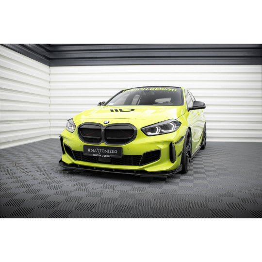 Maxton Design "Street Pro" spoiler pod přední nárazník s křidélky pro BMW řada 1 F40, plast ABS bez povrchové úpravy, s červenou linkou, M-Pack / M135i