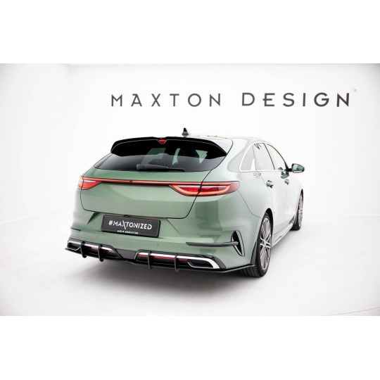 Maxton Design "Street Pro" difuzor zadního nárazníku pro Kia Proceed Mk1 Facelift GT, plast ABS bez povrchové úpravy, GT-Line, s červenou linkou