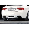 Rieger spoiler pod zadní nárazník pro Audi A5 S5 B8, B81 Sportback před faceliftem r.v. 06/07-07/11, plast ABS bez povrchové úpravy, S-Line, pro dvojité koncovky na obou stranách 4x115x85 mm