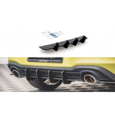 Maxton Design "Racing durability" zadní difuzor ver.1 pro Volkswagen Golf GTI Mk8, plast ABS bez povrchové úpravy, Clubsport, s červenou linkou