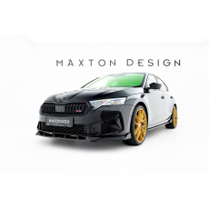 Maxton Design spoiler pod přední nárazník ver.2 pro Škoda Octavia RS Mk4 Facelift, černý lesklý plast ABS, Liftback / Combi