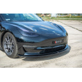 Maxton Design spoiler pod přední nárazník pro Tesla Model 3 Mk1, černý lesklý plast ABS