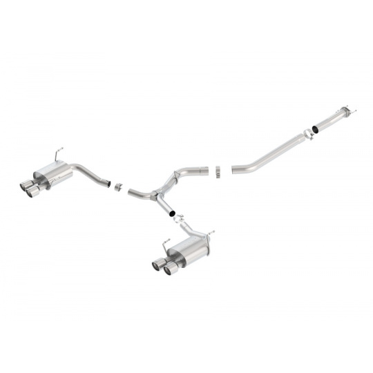 Borla Cat-Back výfukový systém S-Type pro Subaru Impreza WRX/WRX STI Sedan 2,0l/2,5l Turbo 4-válec AWD 4-dvéř. r.v. od 15-20, typ koncovek: chromové
