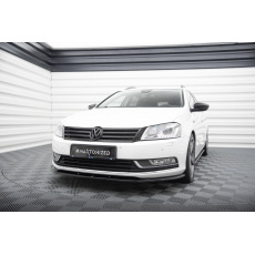 Maxton Design spoiler pod přední nárazník ver.2 pro Volkswagen Passat Mk7 (B7), černý lesklý plast ABS, Variant/Sedan