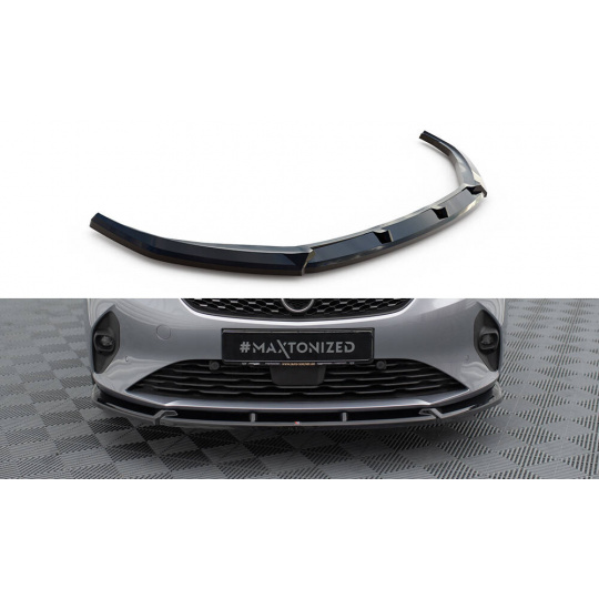 Maxton Design spoiler pod přední nárazník pro Opel Corsa F (Mk6), černý lesklý plast ABS