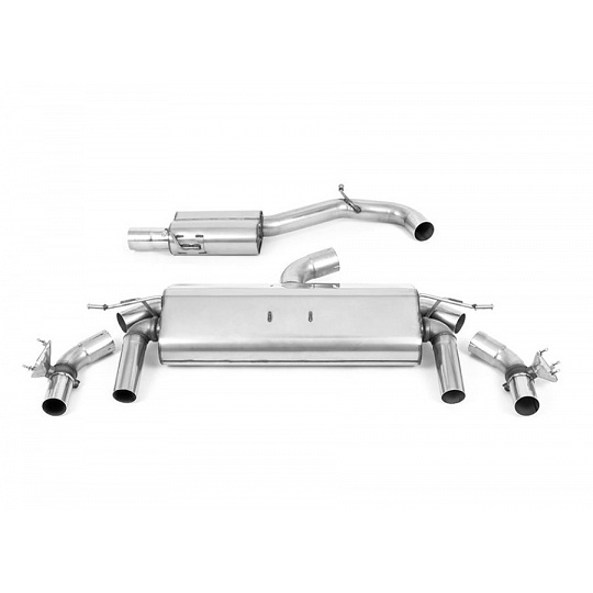 Milltek Sport homologovaný výfuk cat-back GPF Back pro Volkswagen T-Roc R 2.0TSI 300ps (MQB EVO modely s OPF/GPF) 2023-2024, typ koncovek: GT-100 leštěné