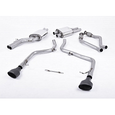 Milltek Sport výfukový systém cat-back Race verze (nemá scvhálení pro provoz) pro Audi S5 3.0 TFSI B8 Coupe/Cabriolet (S tronic) 2009-2011, typ koncovek: oválné černé