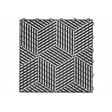 3D dlaždice modulární podlahy 40 x 40 cm, barva: černá