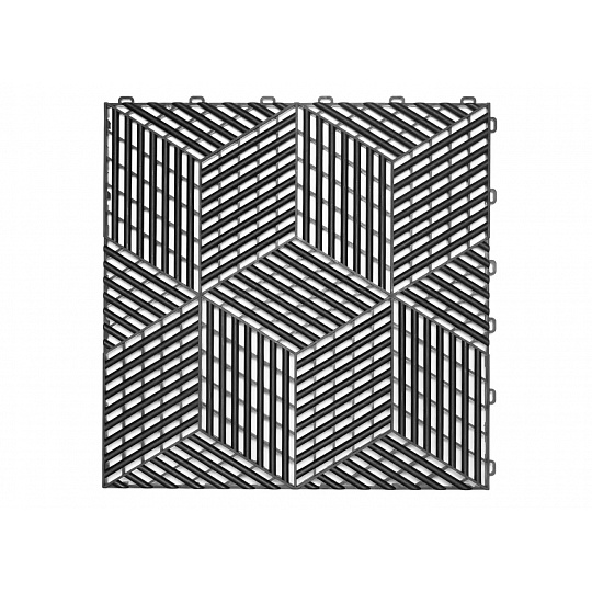 3D dlaždice modulární podlahy 40 x 40 cm, barva: černá
