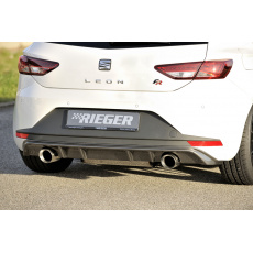 Rieger vložka zadního nárazníku pro Seat Leon FR 5F 3-dvéř. (sc), 5-dvéř. před faceliftem, plast ABS s povrchovou úpravou Carbon-Look, pro sportovní koncovky na obou stranách 100 mm