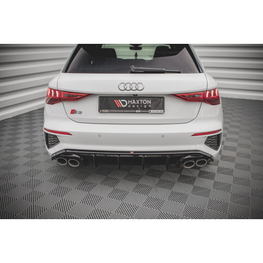Maxton Design vložka zadního nárazníku pro Audi S3 8Y, černý lesklý plast ABS