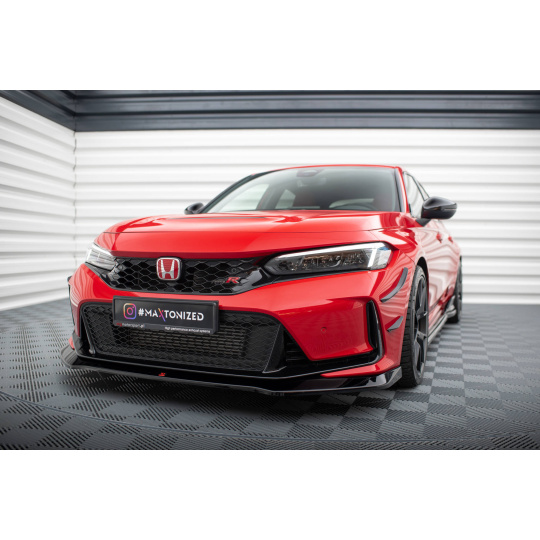 Maxton Design spoiler pod přední nárazník pro Honda Civic Mk11 Type-R, černý lesklý plast ABS
