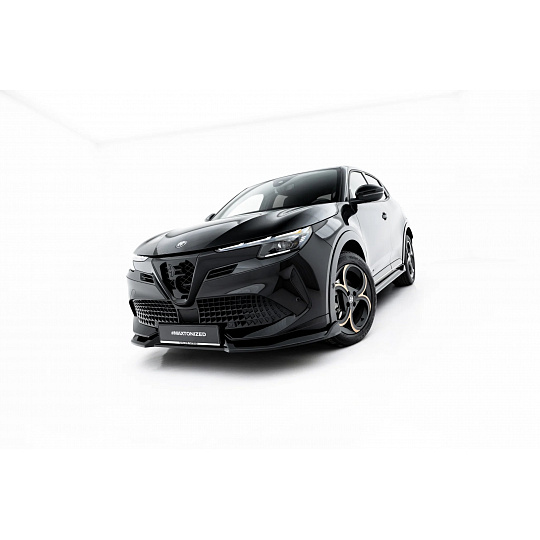Maxton Design spoiler pod přední nárazník pro Alfa Romeo Junior Mk1, černý lesklý plast ABS