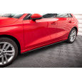 Maxton Design "Street Pro" difuzory pod boční prahy pro Audi A3 8Y, plast ABS bez povrchové úpravy, s červenou linkou