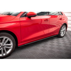 Maxton Design "Street Pro" difuzory pod boční prahy pro Audi A3 8Y, plast ABS bez povrchové úpravy, s červenou linkou