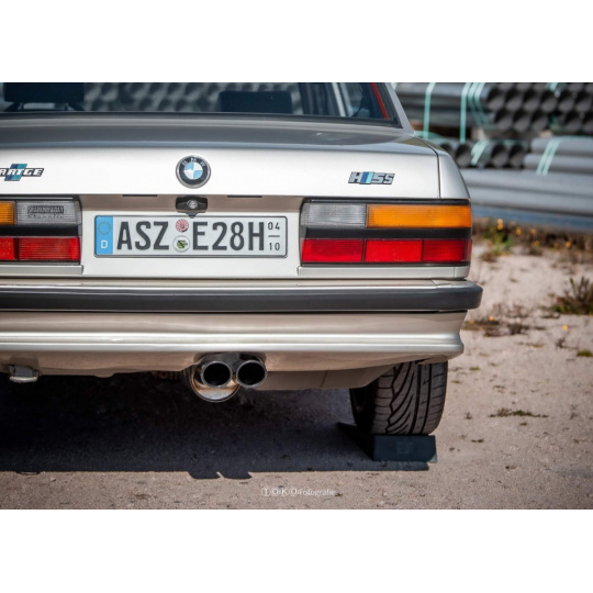 Fox Sportauspuff koncový tlumič výfuku s koncovkou 2x88x74 Typ 32 (černá) pro BMW řada 5 E28 s motorem 1.8, 518i bez katalyzátoru