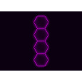 Kompletní LED hexagonové svítidlo růžové, rozměr: 4 elementy 97 x 327 cm