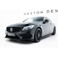 Maxton Design spoiler pod přední nárazník ver.1 pro Mercedes třída C W205/AMG-Line, černý lesklý plast ABS