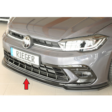 Rieger lipa pod přední nárazník pro Volkswagen Polo AW 5-dvéř., 06/21-, plast ABS bez povrchové úpravy