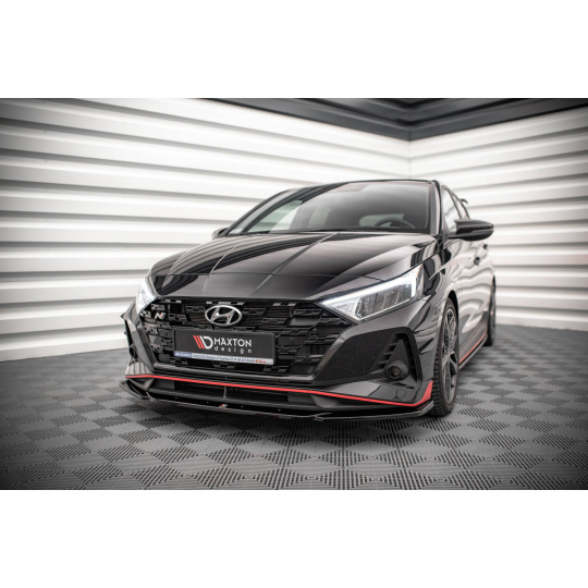 Maxton Design spoiler pod přední nárazník ver.3 pro Hyundai i20 N Mk3, černý lesklý plast ABS