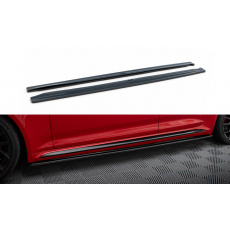 Maxton Design difuzory pod boční prahy pro Audi RS4 B9, B9 FL, černý lesklý plast ABS