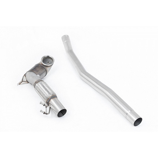 Milltek Sport downpipe a Hi-Flow sportovní katalyzátor V2 Large Bore Downpipe with 200CPSI Race Cat (104mm to 80mm) pro Volkswagen Arteon 2.0TSI 280PS 4Motion (North American bez klapek/Downturn Tips) 2022-2024, pouze pro Milltek Sport cat-back systé