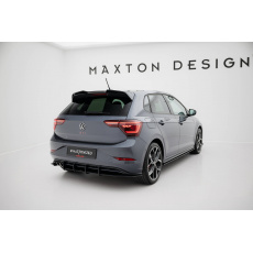 Maxton Design "Street Pro" difuzor zadního nárazníku pro Volkswagen Polo GTI Mk6 Facelift, plast ABS bez povrchové úpravy, s červenou linkou