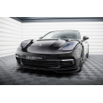 Maxton Design spoiler pod přední nárazník ver.2 pro Porsche Panamera 4S 971, 971 E-Hybrid, černý lesklý plast ABS