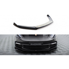 Maxton Design spoiler pod přední nárazník ver.2 pro Porsche Panamera 971 E-Hybrid, černý lesklý plast ABS