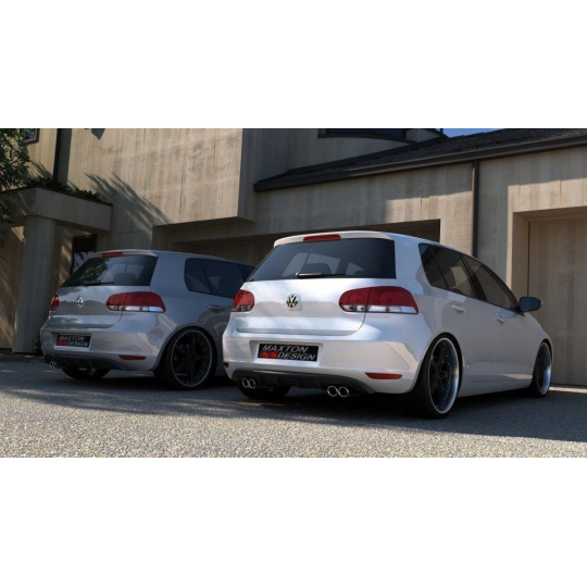 Maxton Design vložka zadního nárazníku pro Volkswagen Golf Mk6, černý lesklý plast ABS, se dvěma výřezy pro koncovky